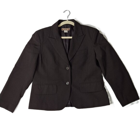 Michael Kors Womans Business Career Suit Blazer Jacket Sz 12 Matte Brown Fitted - Picture 6 of 16